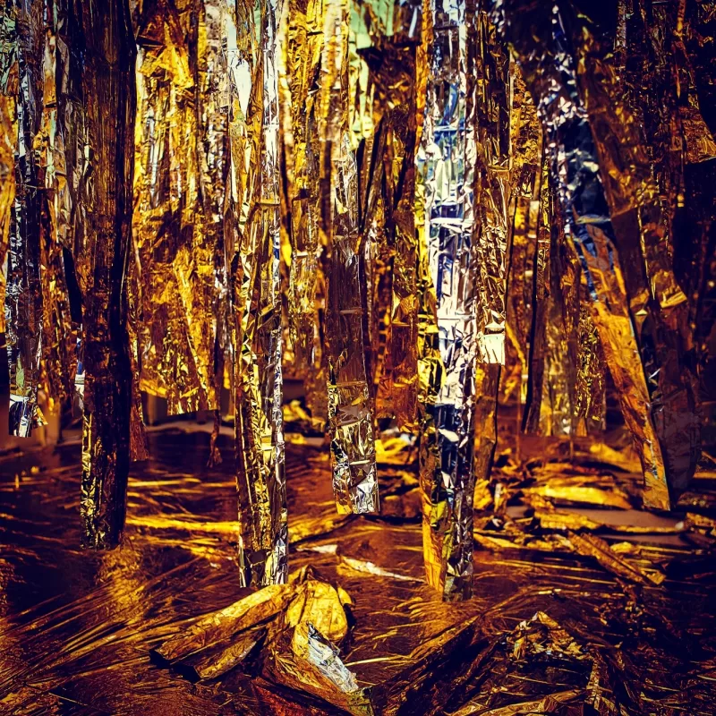 Continous Antinous in Gold in der Galerie des Tages auf dem Dockville